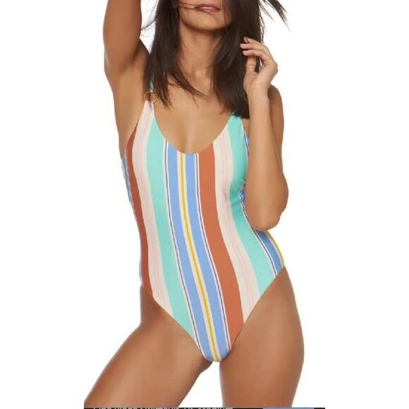 Dolce Vita Plunge Back One-piece Swimsuit In Blush Size L - Picture 1 of 11